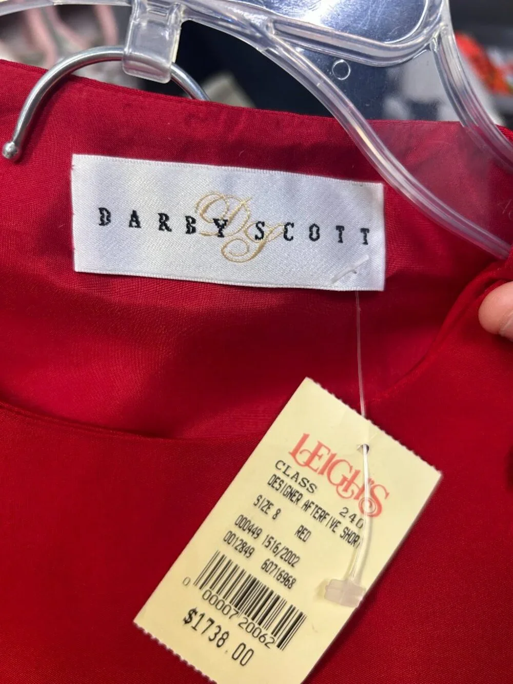 NWT Vintage Darby Scott 2-Piece Red 100% Silk Tiered Dress Set Women's Size 8
